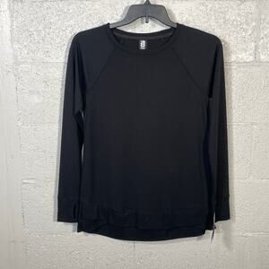 ID Ideology Women's Butter French-Terry Long-Sleeve Tunic Top,  black XS